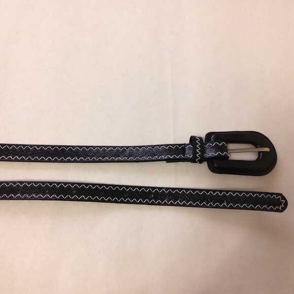 NWT Chic Black Faux Leather Fashion Belt with Buckle for Women’s Dress Skirt - Picture 4 of 9